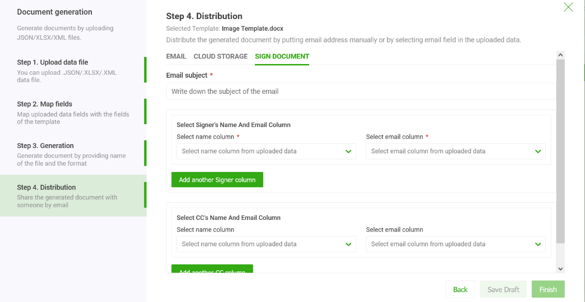 Document distribution with eSign