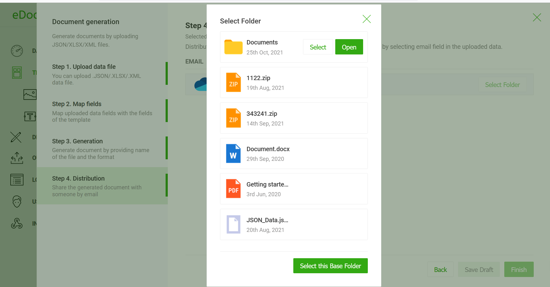 PDF invoices OneDrive distribution