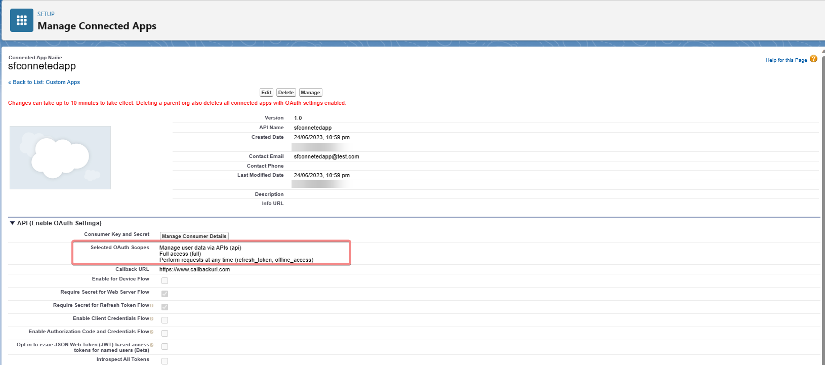 Salesforce OAuth Configuration